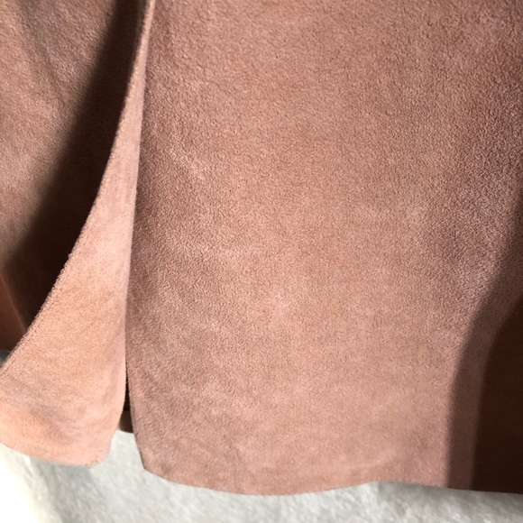 🦖Vintage Faux suede midi skirt soft blush pink - Picture 4 of 6